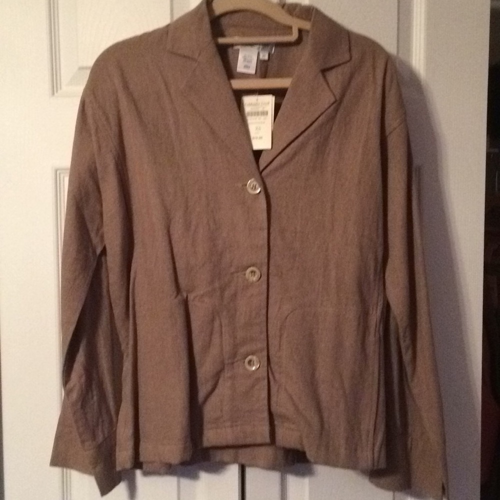 Coldwater Creek light brown/tan linen jacket NWT
